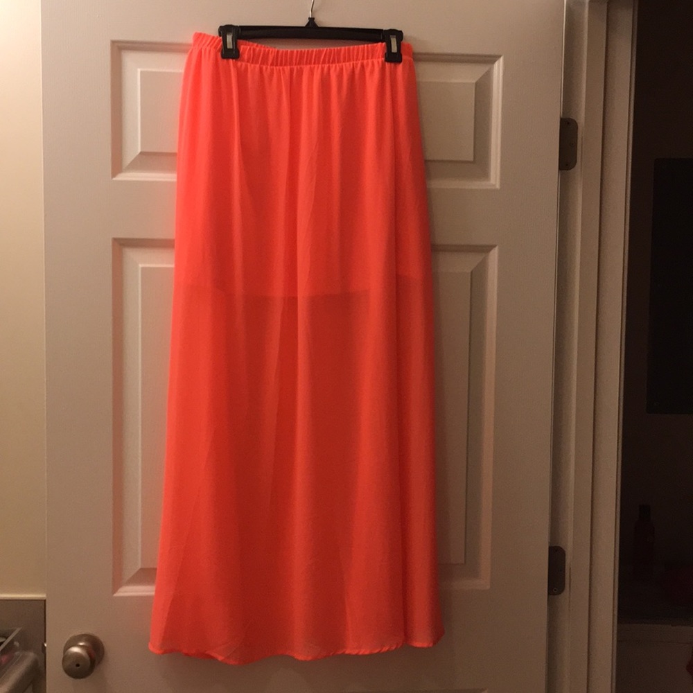 Neon coral skirt